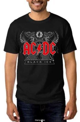 Rock t-shirt με στάμπα AC/DC Black Ice