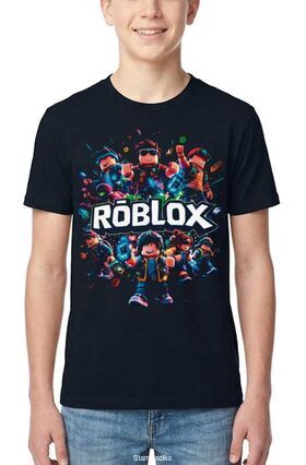 Μπλούζα με στάμπα Roblox - Neon Αvatars & Blocky Style T-shirt