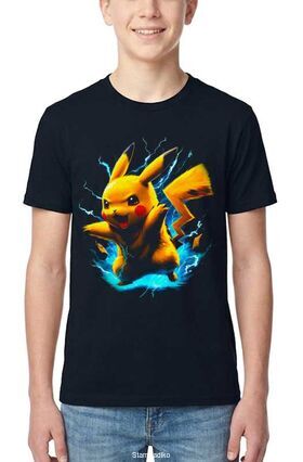 Μπλούζα με στάμπα Pikachu "Electric Charge" Anime Pokemon - Stampadiko