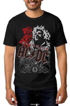 Rock t-shirt Black με στάμπα AC/DC Black Ice
