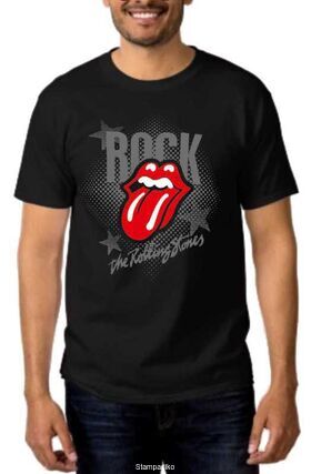 Rock t-shirt Black Rolling Stones