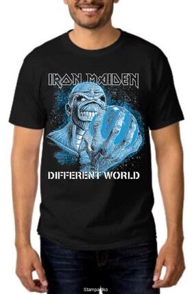 Heavy metal t-shirt με στάμπα Iron Maiden A Different World