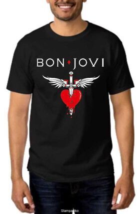 Rock t-shirt με στάμπα Bon Jovi You Give Love A Bad Name