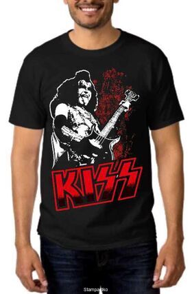 Rock t-shirt KISS Gene Simmons Guitar
