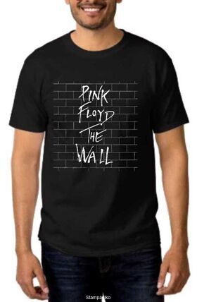Rock t-shirt Black με στάμπα Pink Floyd The Wall