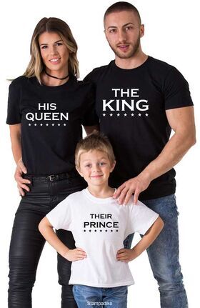 Μπλούζες με στάμπα The King His Queen Their Prince Their Princess Matching Family Shirts