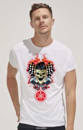 Mπλούζα με στάμπα Motorcycle club Middle finger Logo Yamaha FZ150i