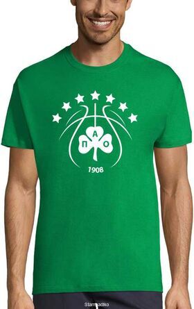 Μπλούζα t-shirt green με στάμπα του Παναθηναικού με 7 αστέρια EuroLeague Champions Berlin 2024