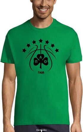 Μπλούζα t-shirt green με στάμπα του Παναθηναικού με 7 αστέρια EuroLeague Champions Berlin 2024