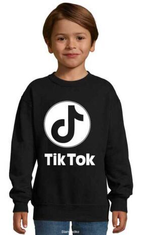 Μπλούζα Φούτερ με στάμπα Tik Tok