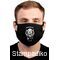 Υφασμάτινη μάσκα προσώπου Motorhead με 100% βαμβάκι , πολλαπλών χρήσεων με διπλό ύφασμα σε μαύρο χρώμα.